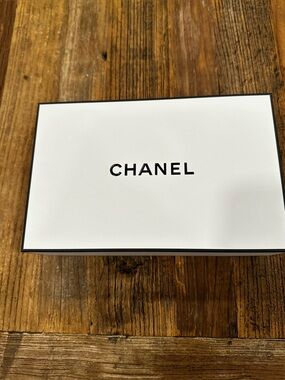CHANEL White Box with Black Logo Trim